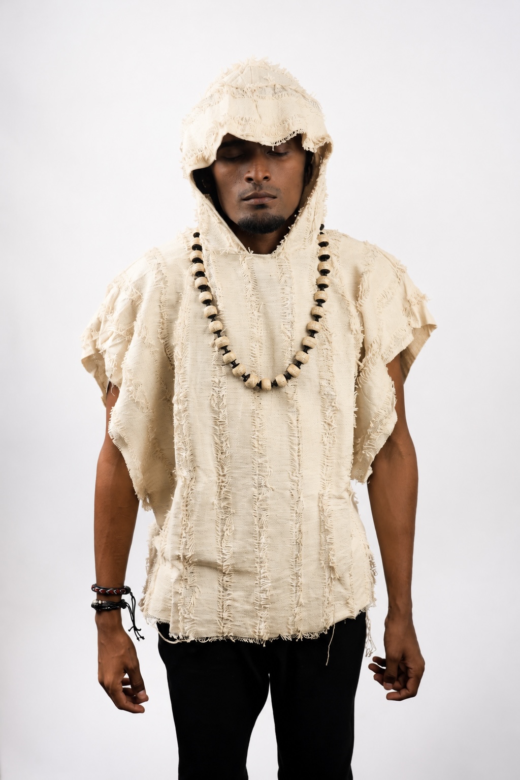 Hooded poncho/ Mens poncho