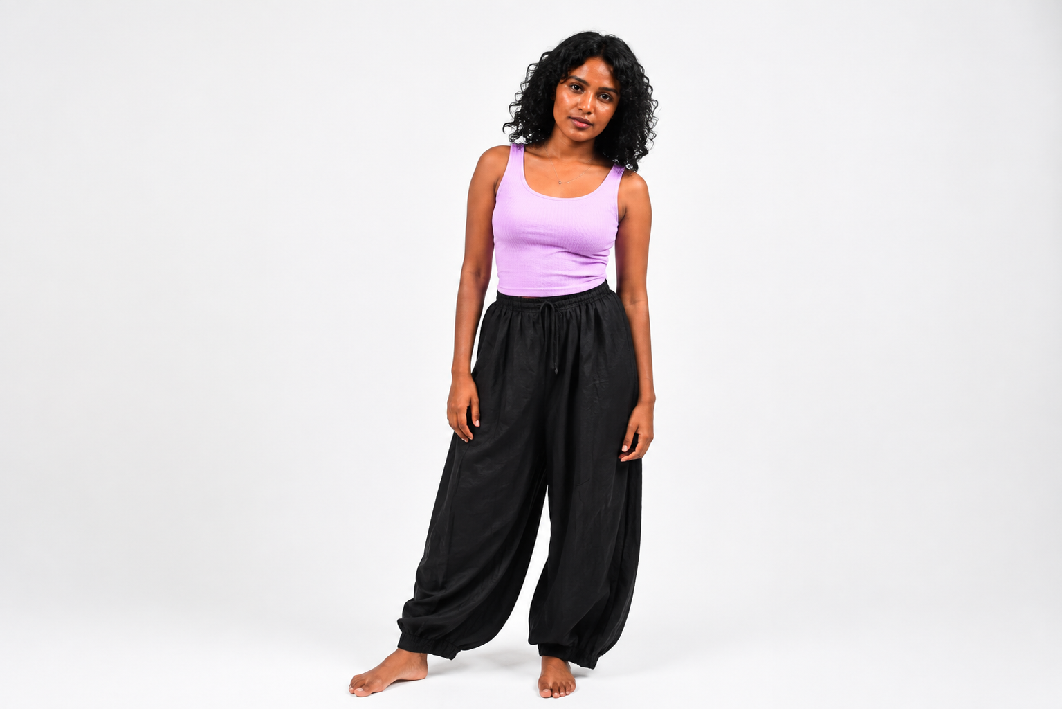 Ancient Mayan Relaxed Harem Pants – Classic Black